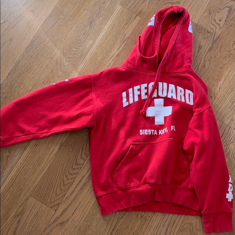 Red lifeguard hoodie